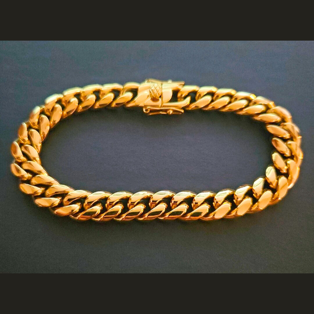 18K Gold Miami Cuban Bracelet with Box Clasp - 10MM