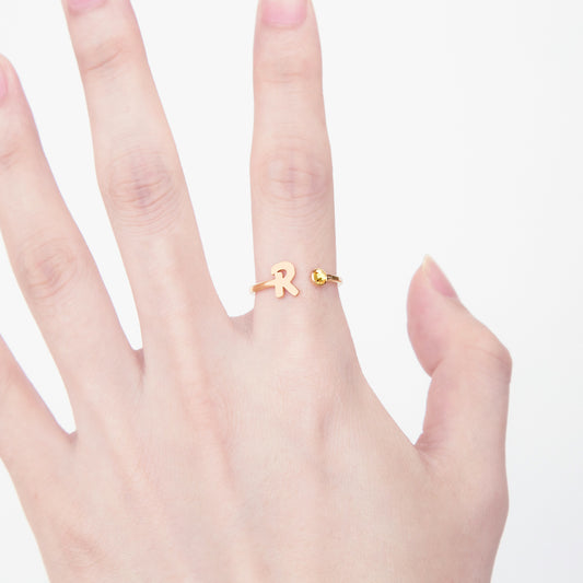 Engraved Letter Ring