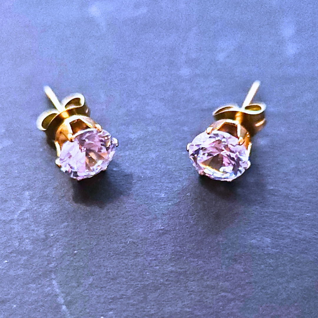 Gold Round Stud Earrings - 5MM